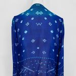 Soft Surroundings  Blue Sheer Kimono Cardigan Large Boho Open Front Lightweight Photo 6