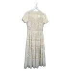 NWT Böhme Short Sleeve Lace Midi Dress Ivory Size Small White Photo 5