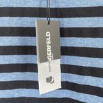Karl Lagerfeld Top Size Small NWT Stripes Statement Sleeves Short Sleeve Classic Photo 3