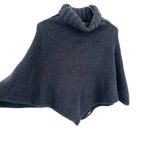 J. McLaughlin  Wool Blend Black Turtleneck Knit Pullover Shrug Poncho Sweater Photo 1