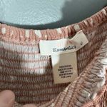 Urban Romantics  Women's Pink Polka Dot Boho Peasant Top - Size Large - Smocked Photo 4