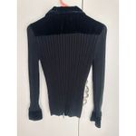 Y2K KNit Zipper Cardigan Velvet Collar Size large Dark Gothic Grunge Vampire Black Photo 9