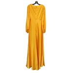 Mac Duggal  NEW Size 8 Marigold Long Sleeve Empire Waist Charmeuse Gown 55693 Photo 6