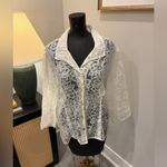 Cut Loose Elegant Quiet Luxury Old Money Cream Lace Mesh Button Photo 1