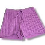 NWT Sadie & Sage Lavender Cable Knit Lounge Shorts | Size Small Purple Photo 3