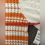 Inc international concepts orange/white striped open knit sweater med. NWT Photo 5