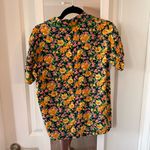Maje  Cikael Piped Floral-Motif Shirt Size 1 Color Yellow Green Photo 3
