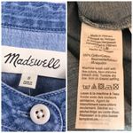 Madewell  Blue Denim Shirred Popover Top Women’s Size S Long Sleeves Photo 7
