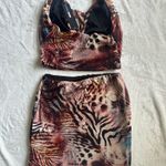 FashioNova FashionNova Jungle Heat Mesh Skirt Set - Rust/combo Photo 7