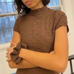 Lisa Says Gah | MEDIUM TAI CRINKLE POPCORN OPEN BACK CHOCOLATE BROWN MINI DRESS Photo 1