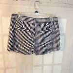 J. Crew Blue White Check Gingham Stretch Flat Front Mid Photo 2