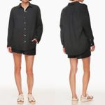 Aritzia Wilfred Sail Shirt Set Button Down Organic Cotton Black Oversized Medium Photo 1
