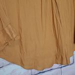 Sundance  MUSTARD RUFFLE ACCENT BUTTON FRONT LONG LINE HI LOW TUNIC BLOUSE S NWT Photo 10