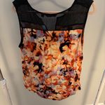 Simply Vera, Vera Wang Simply Vera Vera Wang Black and Orange Floral Blouse Photo 3