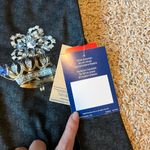 Champion NWT High Rise Biker Shorts Compression Spandex Jewel Crown Bling Print Photo 3