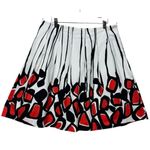 Talbots Stylish Red and Black Abstract Pattern Full Skirt Sz 12 Photo 6