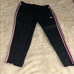 Adidas  Gray Joggers with Pink Stripes Photo 0