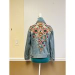 Johnny Was  Desi Floral Embroidered Denim Jean Jacket Boho Size Small Photo 3