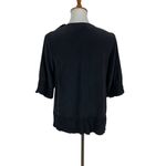 Fifteen Twenty  Black 100% Silk Ruffle Blouse Top XS Photo 3