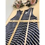 La Vanya Women’s Plus 3X Navy & White Striped Sleeveless Tunic Asymmetrical Hem Photo 8
