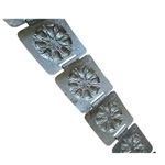Floral embossed silver tin link metal belt 32” long Photo 5