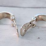 Vintage Clip On Earrings Silver Tone Hoops Photo 6