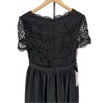 JJ's House JJ’s House A-line V-Neck Knee-Length Chiffon Lace Bridesmaid Dress Black sz 8 Photo 3