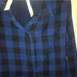 Madewell Jane Buffalo Check Plaid Shirtdress S Blue Black Button Down Photo 7