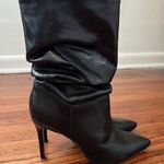 Schutz slouchy snakeskin embossed leather pull on Ashlee stiletto boots Photo 0