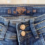 Bella Women's Juniors 00 Blue Jeans Skinny Slim Fit Gold Thread Photo 1