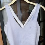 Alo Yoga ALO Elevate ribbed tank top criss cross blue moon slate scoop v tight long line Photo 5