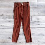 Fivestar General Womens Pants‎ Sz 0 24 Rust Corduroy Carpenter Festival Orange Photo 2