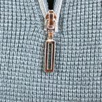 Cyrus  | Petite Medium Buttery Soft Blue Teal‎ Knit Pullover Sweater 1/4 Zip Warm Photo 5