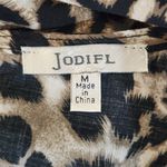 JODIFL Leopard Print Long Sleeve Mini Dress Size Medium Leopard Shift Dress Photo 5