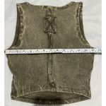 Zenana Outfitters Exposed Seam V-Neck Wide Strap Crop Tank Top Gray Acid Wash Woman Size S Photo 5