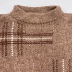Vintage Sweater Lambswool Tan‎ Minimalist Graphic Design Light Brown Large Women Tan Photo 3