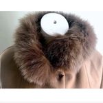 Gimo's $1150 Camel Tan Wool Cashmere Fox Fur Trim Water Repellent Jacket Sz 40 Photo 3