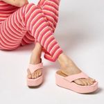 l*space x Matisse “Alisa” platform thong flip flop in crystal pink square toe Photo 0