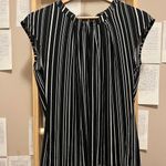 Liz Claiborne Black and White Striped Elegant Shirt with Zipper in the Back Photo 2