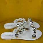 Chinese Laundry White and Silver Studded Sandals Photo 1