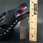 Coach  Poppy Rena Black Suede Slingback Wooden Heels Platform Sandals Size 5.5M Photo 11