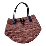 Vintage Jute Twine & Leather Handmade Tote Bag – Boho Woven Shoulder Bag Brown Photo 6