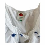 Farm Rio White Floral Embroidered Crop Top Blouse Cotton Puff Sleeve Medium EUC Photo 7