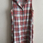 Bailey blue Multicolor Shirt Dress Button Up Plaid Sleeveless M Photo 1
