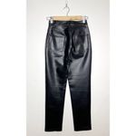 Aritzia Wilfred Melina High Rise Faux Leather Straight Pants Black Size 0 Photo 6