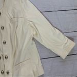 Chico's gold button cream beige open front jacket cardigan Photo 6