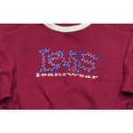 Levi's Vintage 1990's Red  Jeanswear Blue Embroidered Long Sleeve Sweater Medium Photo 1
