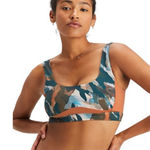 Fabletics  Gabriella‎ Scoop Back Swim Bra Paintbrush Camo Print 4 Way Stretch Photo 0