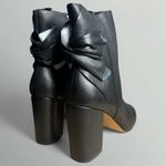Avec Les Filles  Remi Bow Accent Heeled Leather Ankle Booties in Black Lamba Photo 2