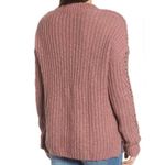 Lucky Brand Open Stitch Pullover Crewneck Knit Sweater Chunky Pink Boho Small Photo 1